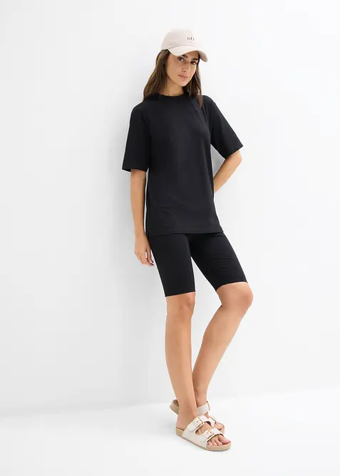 Topp og sykkelshorts i bomullsstretch (2-delt sett), bonprix