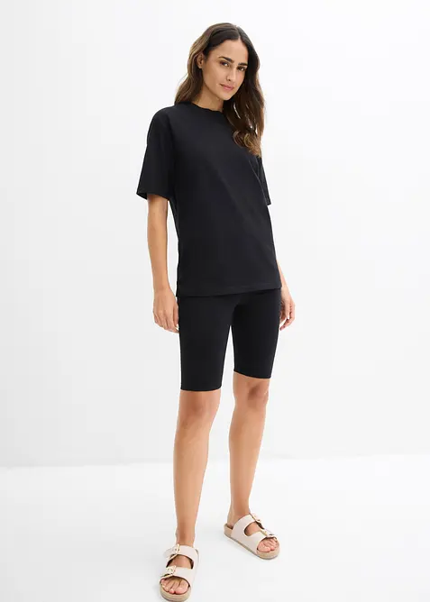 Topp og sykkelshorts i bomullsstretch (2-delt sett), bonprix