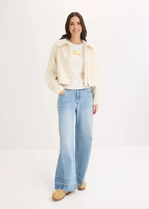 Topp i bomull med elastan, bonprix