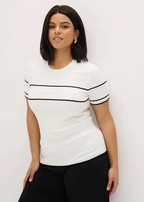 Kortermet genser i bomullsmiks, bonprix