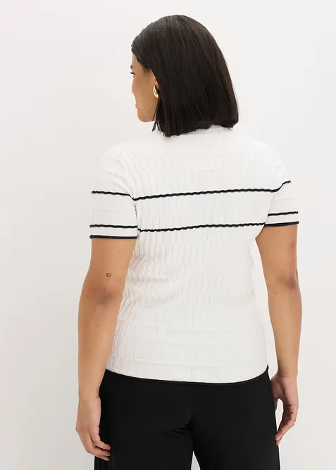 Kortermet genser i bomullsmiks, bonprix