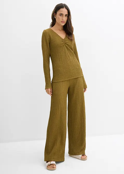 Topp og bukse i myk krepp (2-delt sett), bonprix