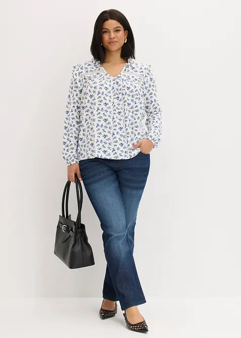 Langermet topp i viskosemiks, bonprix