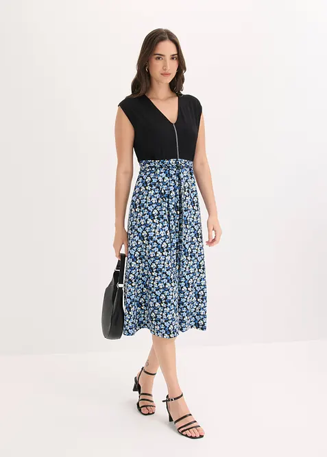 Midikjole i jersey i viskosemiks, bonprix