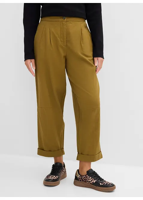 Barrel bukse i 100% bomull, bonprix