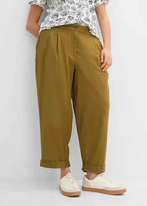 Barrel bukse i 100% bomull, bonprix