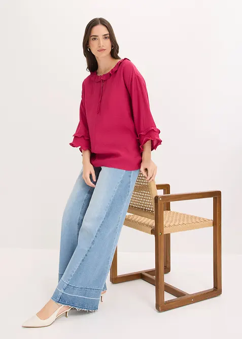 Bluse i lett viskosemiks og bohemsk stil, bonprix