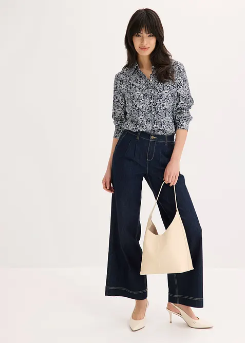 Skjorte i fin viskosemiks, bonprix