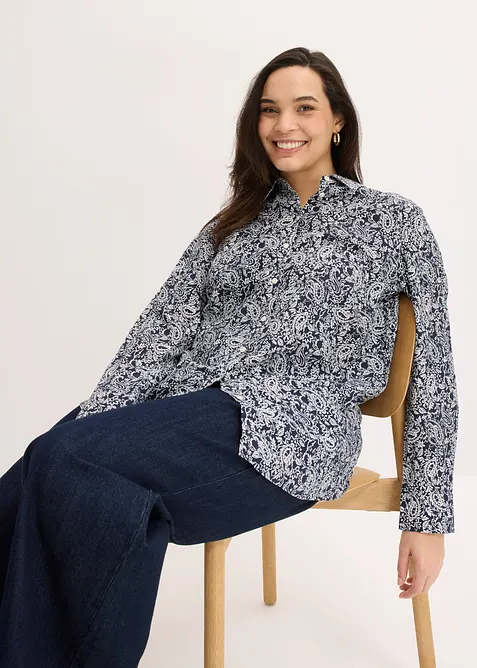 Skjorte i fin viskosemiks, bonprix