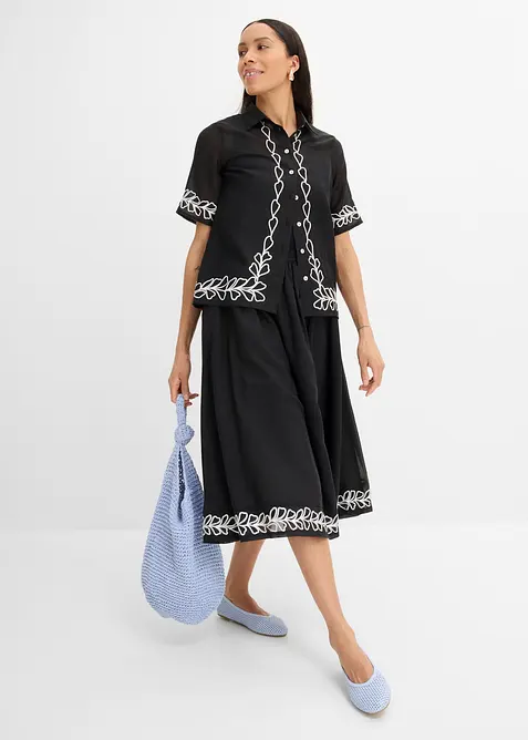 Midiskj&oslash;rt med broderi, bonprix