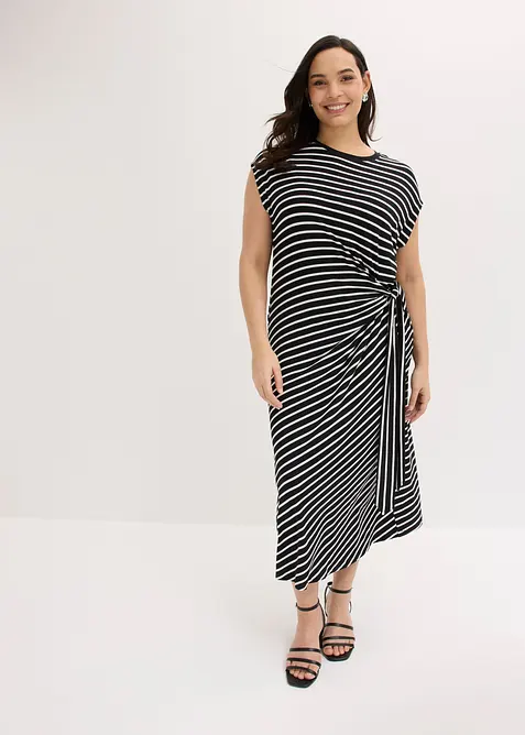 Jerseykjole med drapering, bonprix