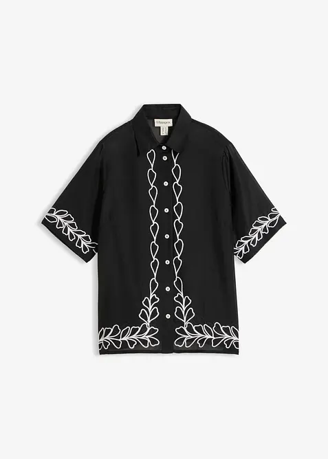 Bluse med broderi, bonprix