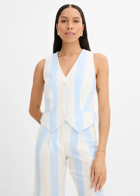 Blazervest i linlook, bonprix