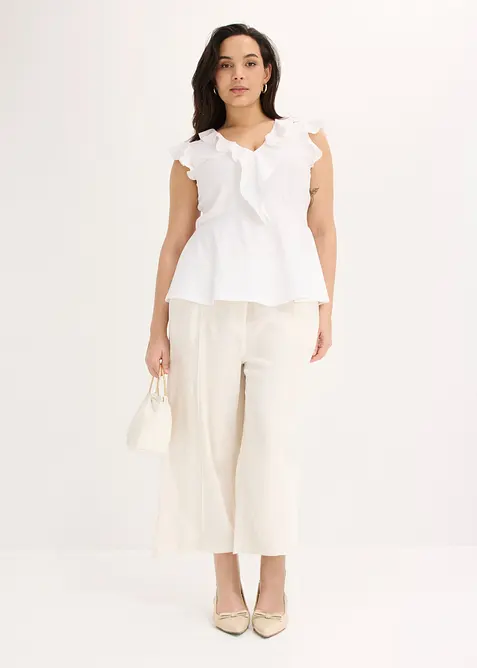 Culotte i lett linblanding med biser, bonprix