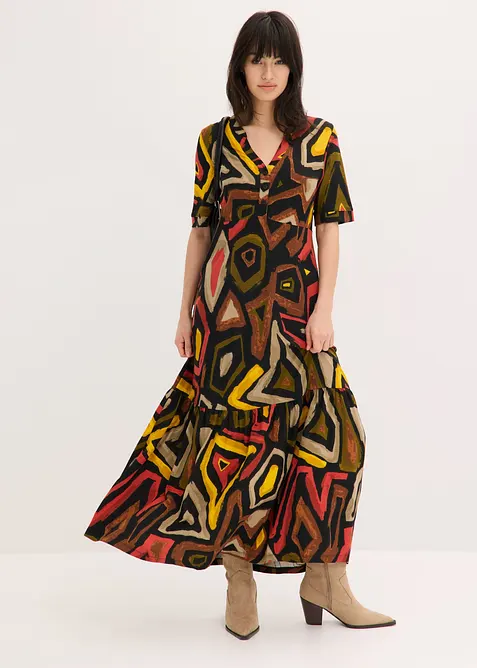 Maxikjole i myk viskosemiks, bonprix