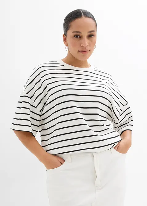 Stripete topp av 100% &oslash;kologisk bomull, bonprix