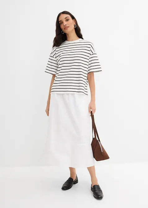 Stripete topp av 100% &oslash;kologisk bomull, bonprix