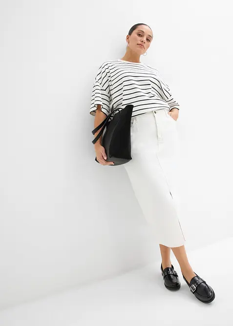 Stripete topp av 100% &oslash;kologisk bomull, bonprix