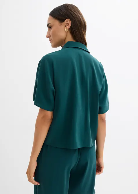 Bluse i viskoseblanding med flaggermusermer, bonprix