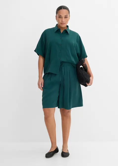 Bluse i viskoseblanding med flaggermusermer, bonprix