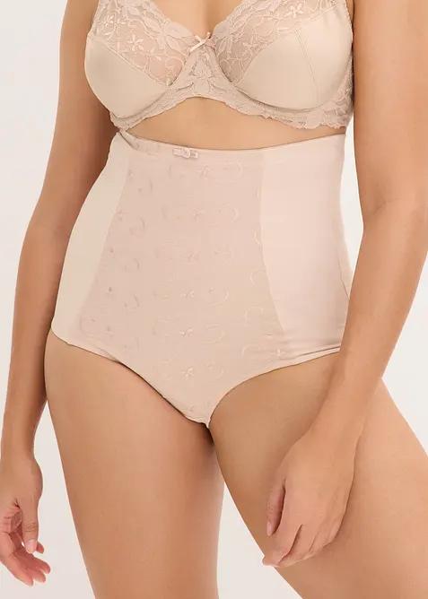 Strong shape High Waist-truse med bomull og broderi, bonprix