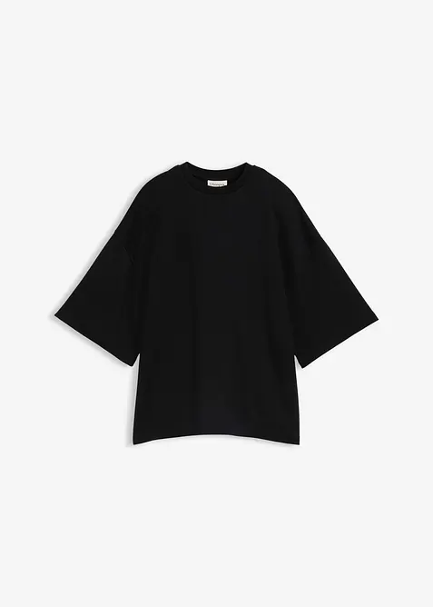 Oversized topp i 100% &oslash;kologisk bomull med asymmetrisk fald, bonprix