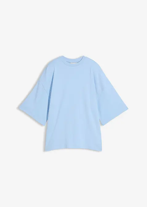 Oversized topp i 100% &oslash;kologisk bomull med asymmetrisk fald, bonprix
