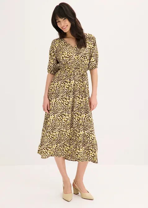 Midikjole i lett viskose, bonprix