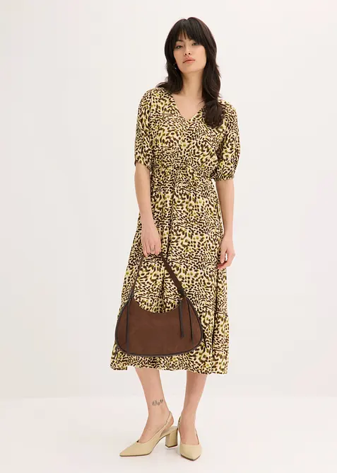 Midikjole i lett viskose, bonprix