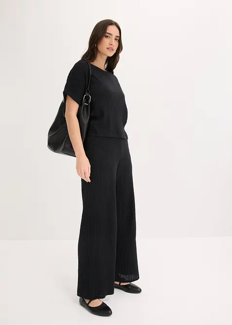 Strikket genser i luftig linmiks, bonprix