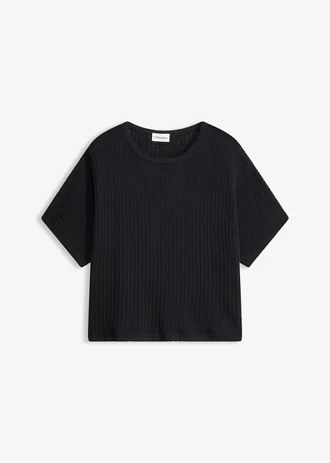 Strikket genser i luftig linmiks, bonprix