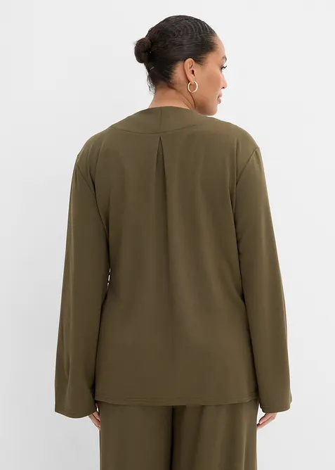 Bluse i viskosemiks med knyteb&aring;nd, bonprix