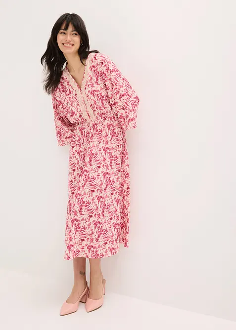 Jerseykjole med blonder, bonprix