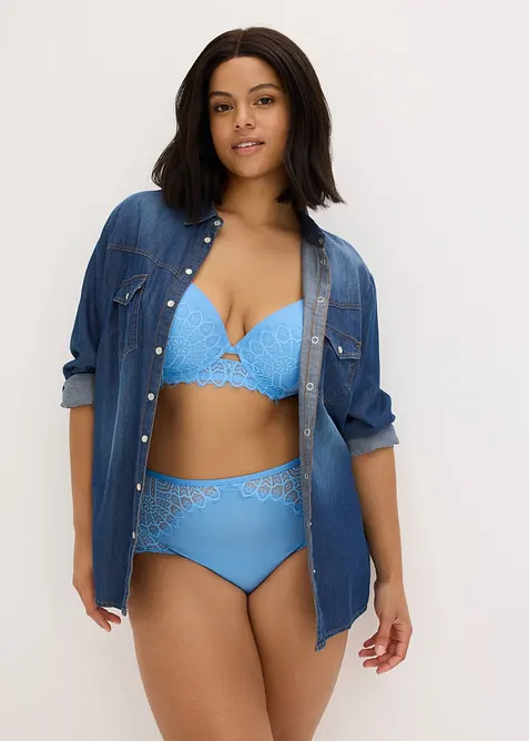 High Waist-truse med delikate blonder, bonprix