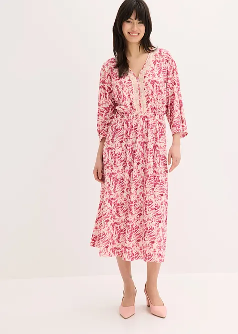 Jerseykjole med blonder, bonprix