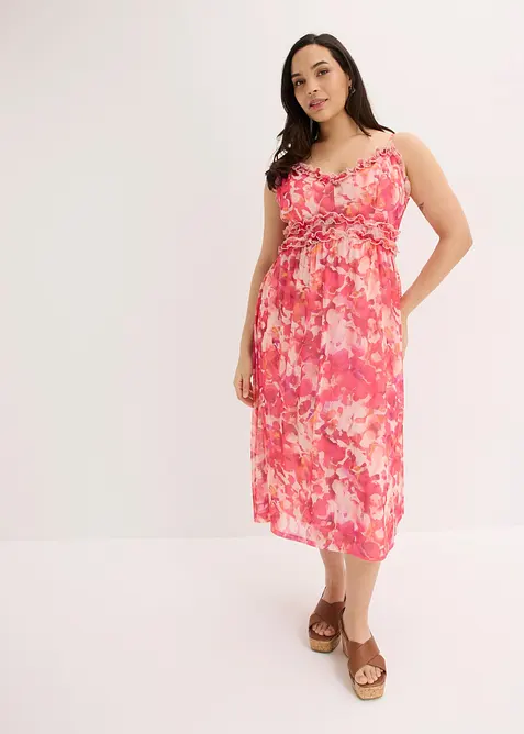 Stroppekjole i myk mesh, bonprix