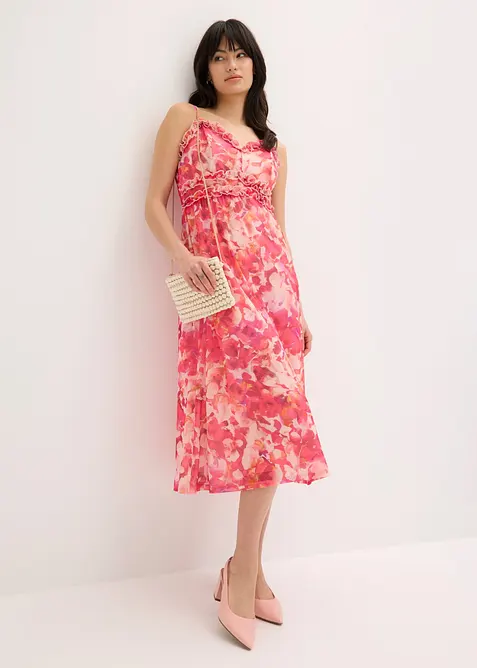 Stroppekjole i myk mesh, bonprix