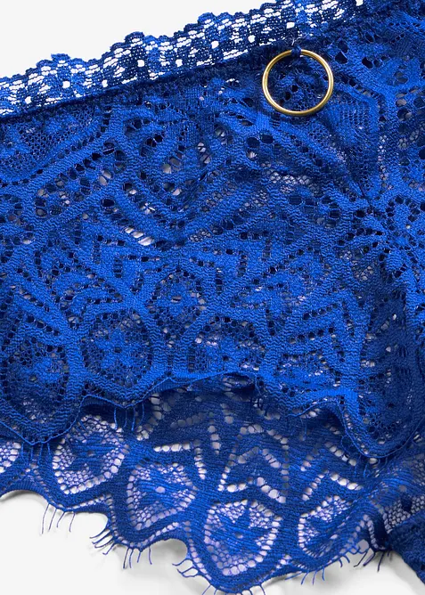 Stringtruse med h&oslash;y midje og ornamentblonder, bonprix