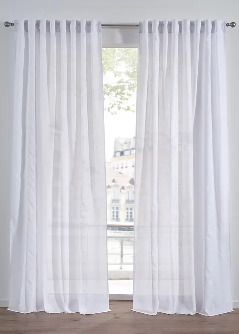 Gardin med broderte striper (1-pack), bonprix