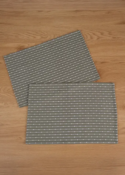 Sett med bordbrikker av vevet av &oslash;kologisk bomull (2-pack), bonprix