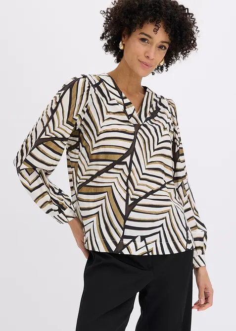Bluse med dekorative s&oslash;mmer, bonprix
