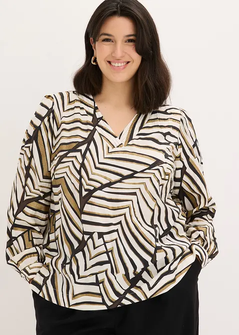Bluse med dekorative s&oslash;mmer, bonprix