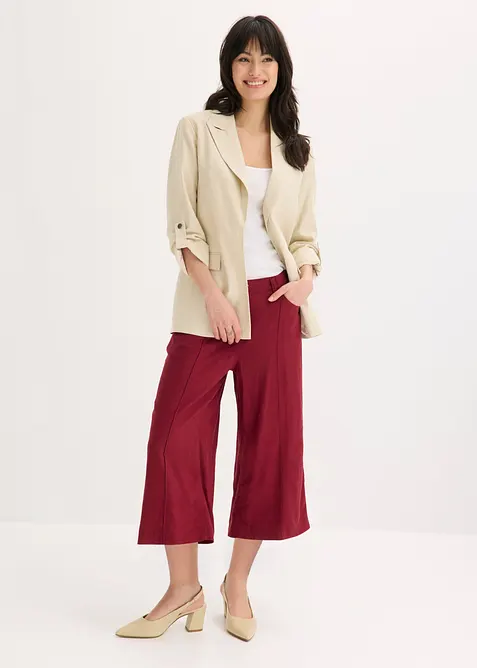 Culotte i lett linblanding med biser, bonprix
