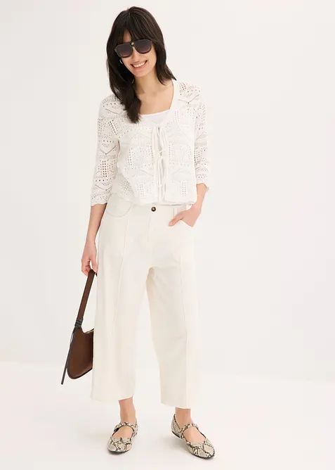 Culotte i lett linblanding med biser, bonprix