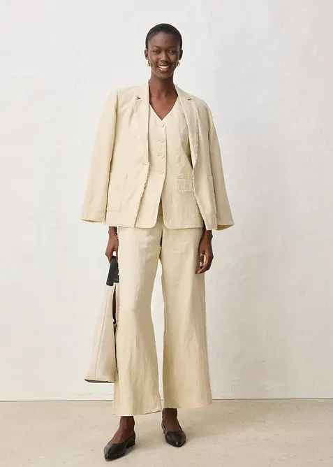 Dressvest i 100% lin, bonprix