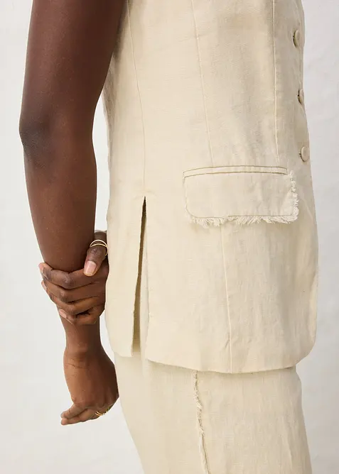 Dressvest i 100% lin, bonprix