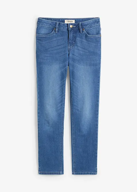7/8-lang jeans med stretch og splitt, bonprix