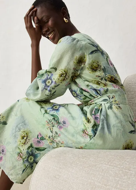 Maxikjole av ramie, bonprix