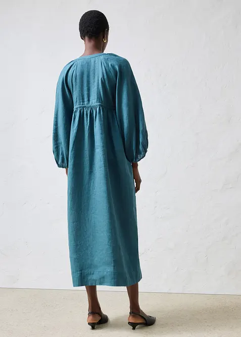 Maxikjole i 100% lin, bonprix