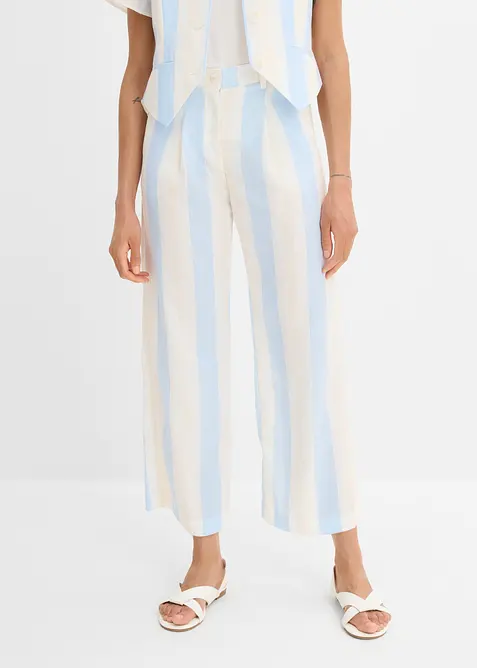 Vid bukse i linlook, bonprix